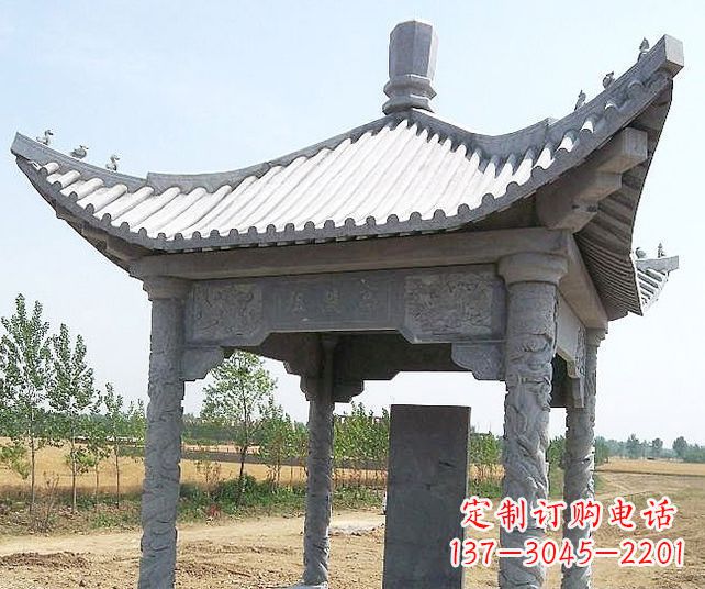 贵州园林景观单层石雕凉亭 (4)