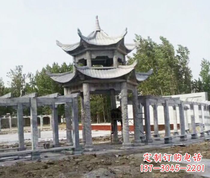 贵州园林景观多层凉亭石雕 (2)