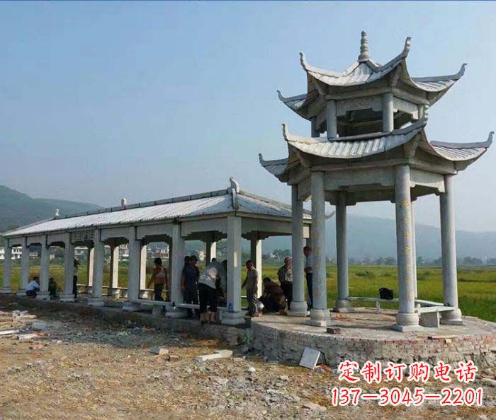 贵州园林景观仿古石雕长廊凉亭