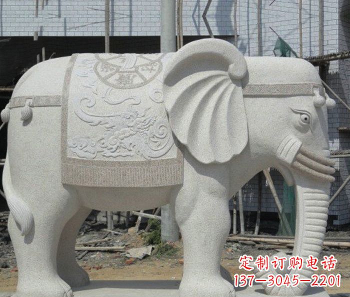 贵州园林景观驮宝大象石雕 (2)