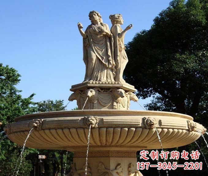 贵州园林景观西方人物喷泉石雕