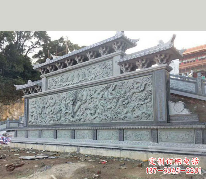 贵州园林九龙壁景观石雕 (2)