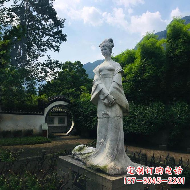 贵州园林历史名人塑像王昭君汉白玉雕塑