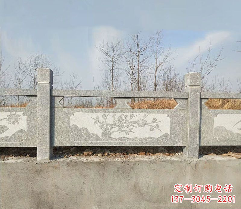 贵州园林梅花石浮雕栏板景观石雕