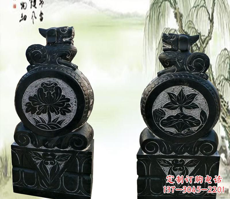 贵州园林貔貅门墩石雕