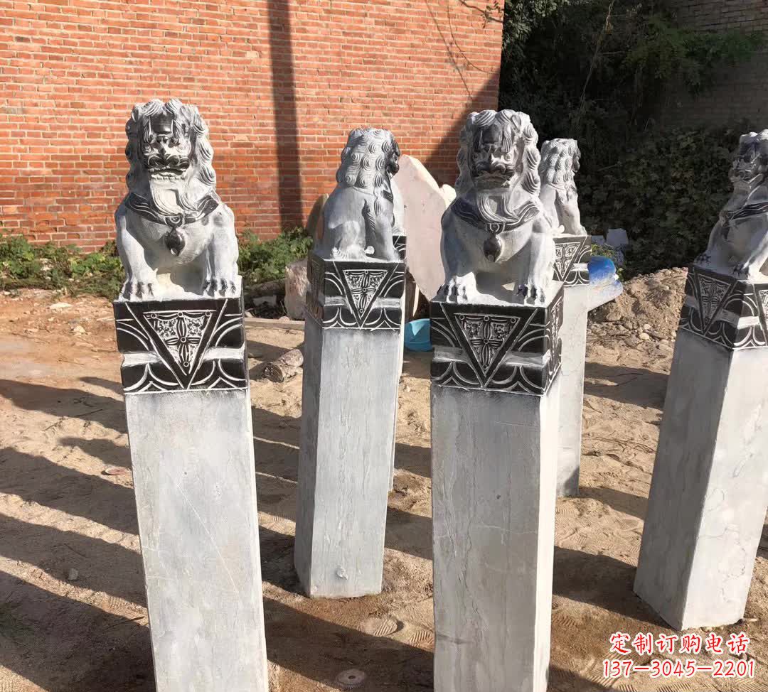 贵州园林石雕狮子拴马桩