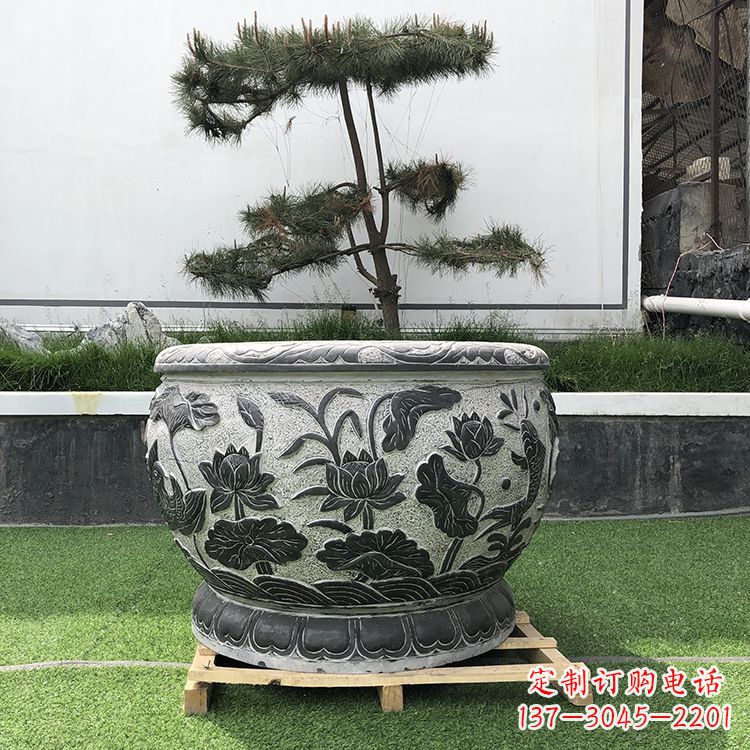 贵州园林石雕水缸