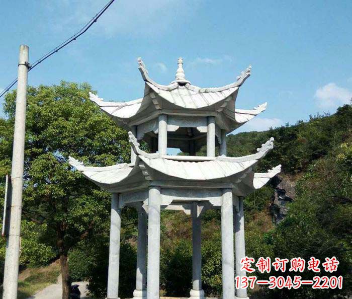 贵州园林双层凉亭石雕