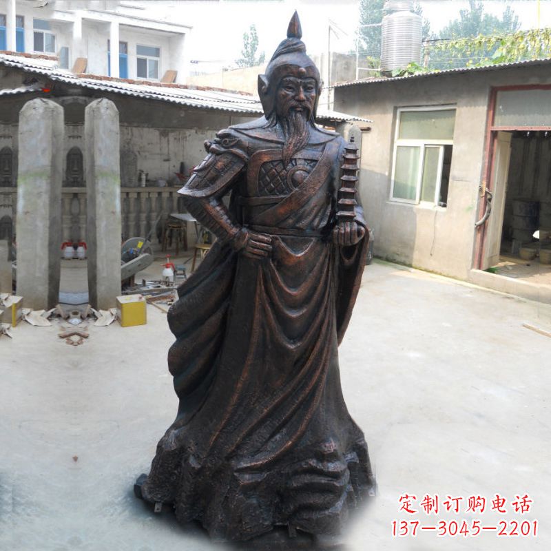 贵州战神托塔天王李靖铸铜雕塑
