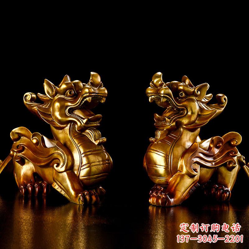 贵州招财黄铜貔貅雕塑摆件