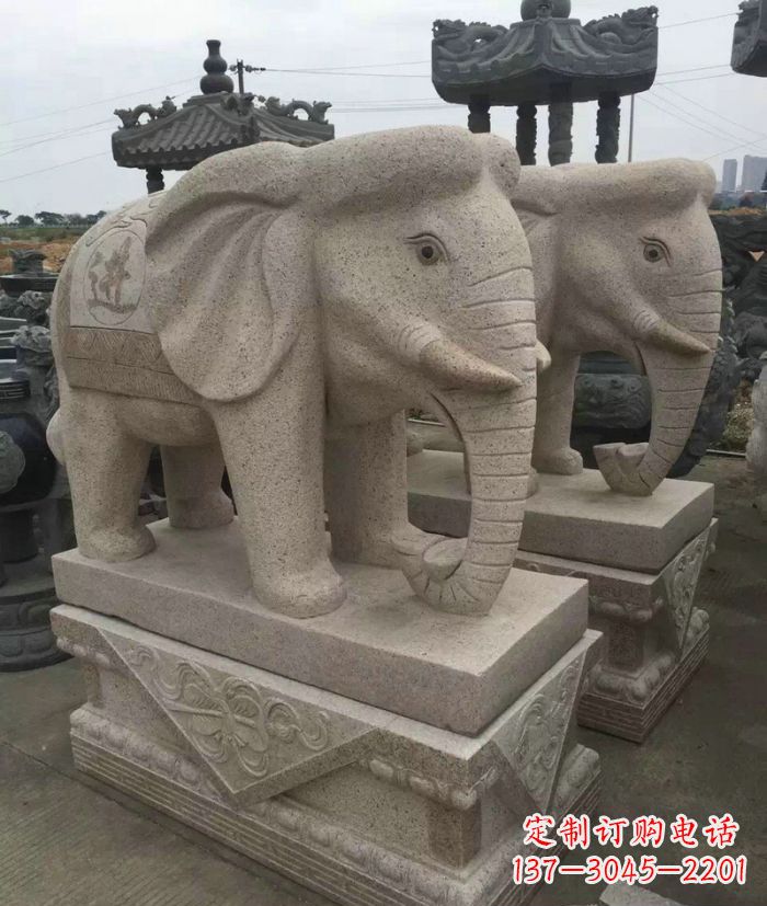 贵州招财进宝大理石大象石雕