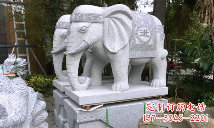 贵州招财进宝大理石门口大象雕塑