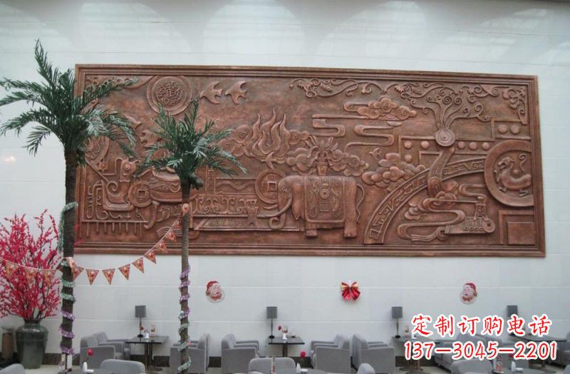 贵州招财进宝大象铜浮雕