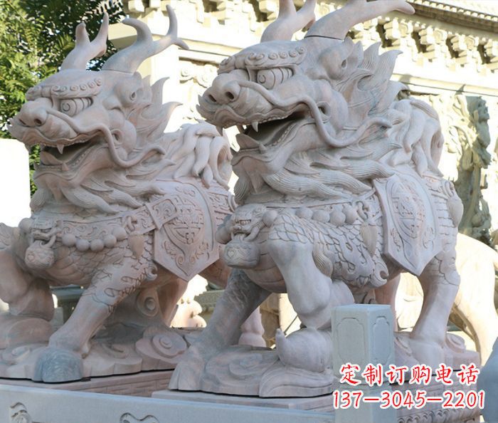 贵州招财瑞兽麒麟石雕 (2)