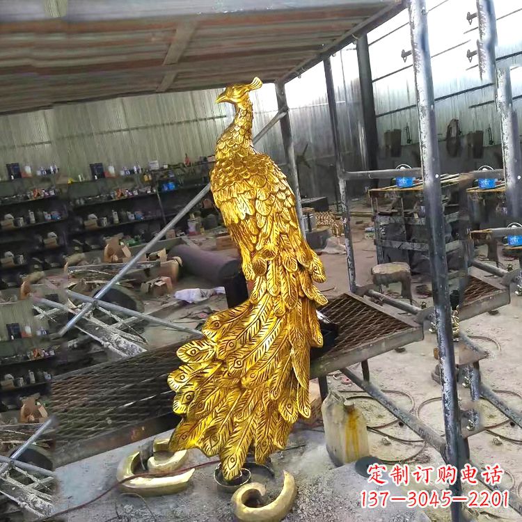 贵州中国古代传说中的瑞鸟凤凰鎏金铜雕