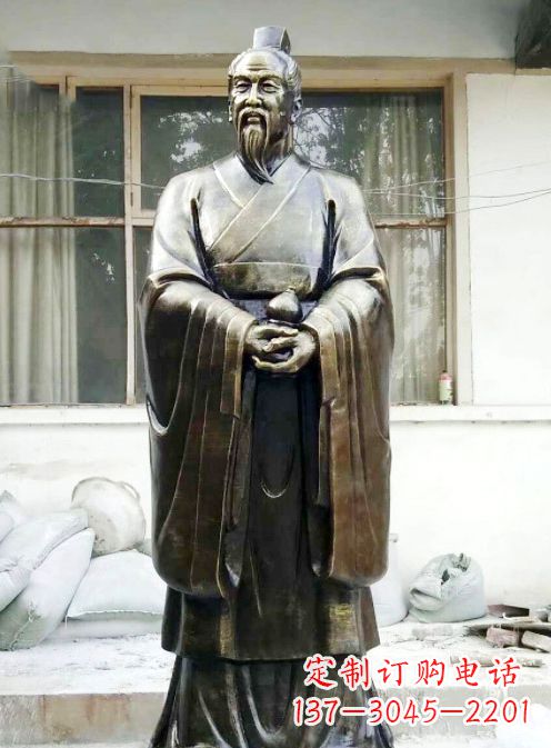贵州中国古代名医扁鹊铸铜雕像半身像