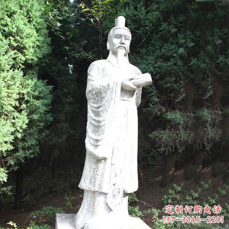 贵州中国古代著名帝王汉文帝刘恒汉白玉石雕塑像