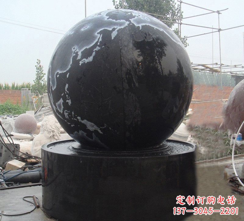 贵州中国黑风水球石雕