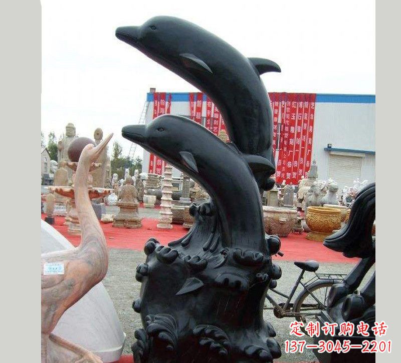 贵州中国黑海豚石雕