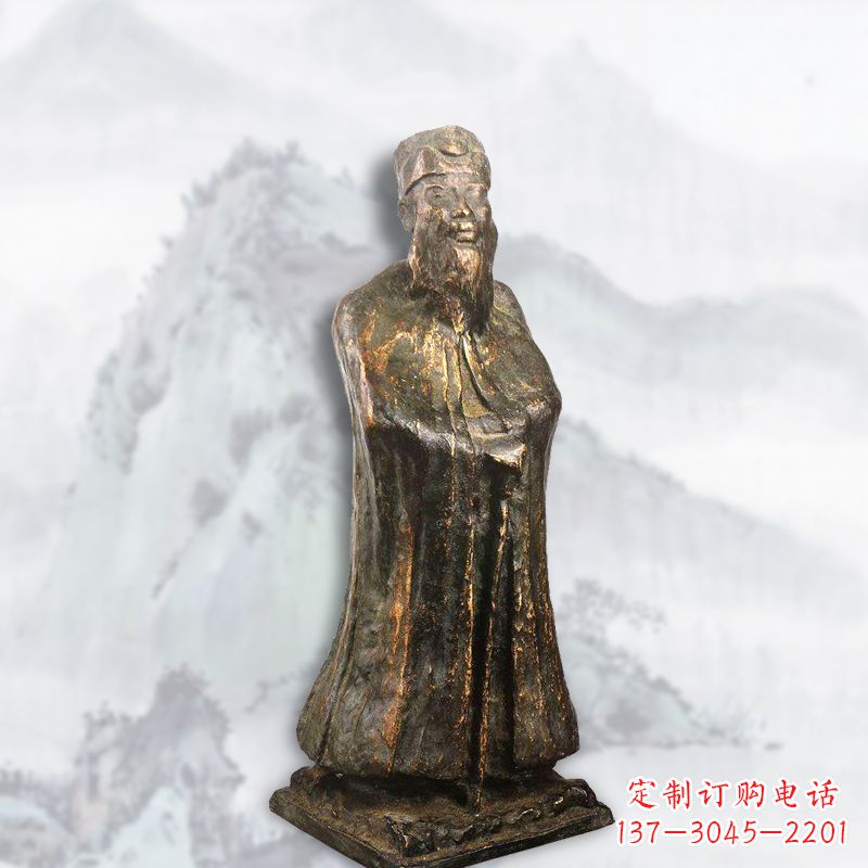贵州中国近代著名画家张大千铸铜雕塑