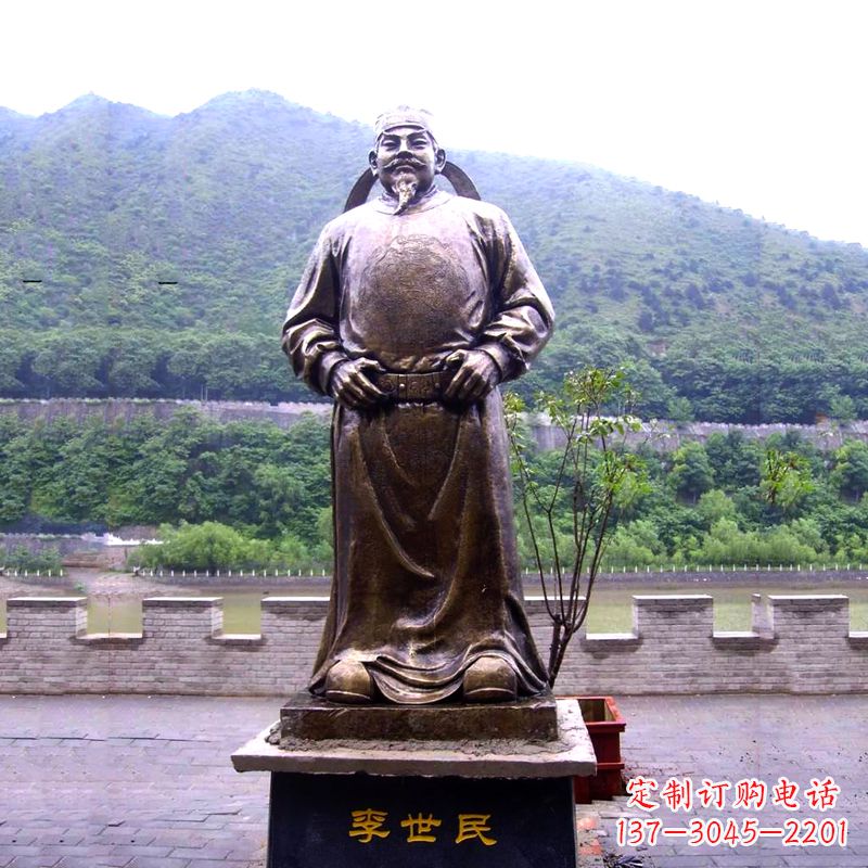 贵州中国历史名人唐初著名帝王李世民铸铜雕像