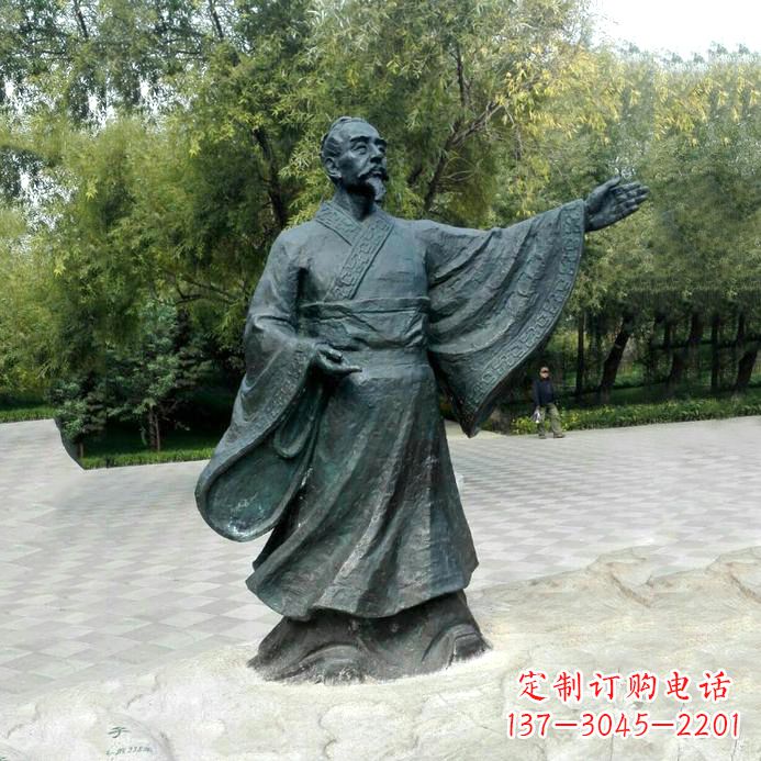 贵州中国历史名人战国时期儒家学派的代表人物荀子铜雕像