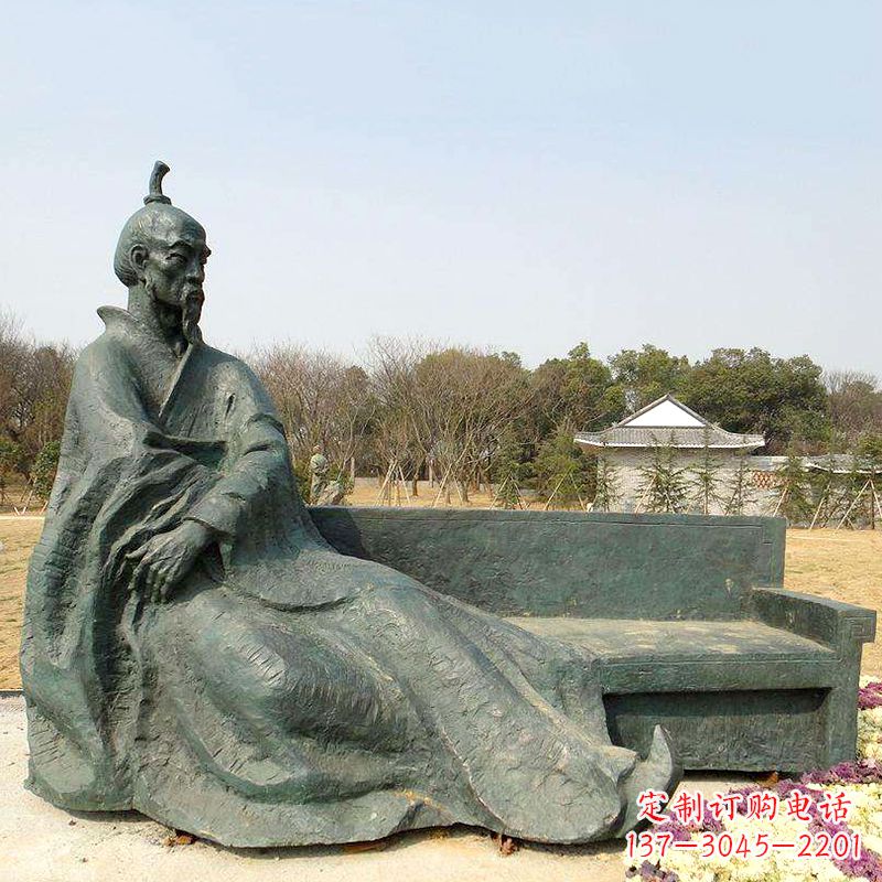 贵州中国明末清初知名画家八大山人(朱耷)雕塑塑像-公园历史名人铜雕像