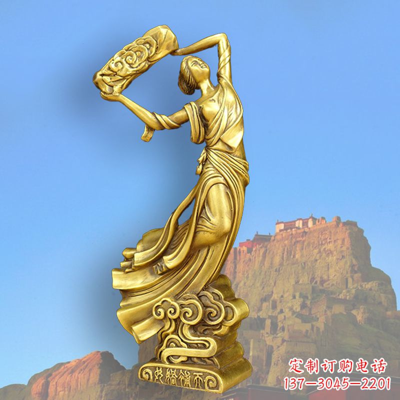 贵州中国上古传说“女娲补天”铸铜雕塑
