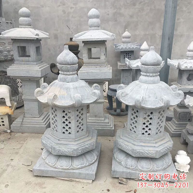 贵州中式低墩石雕灯笼