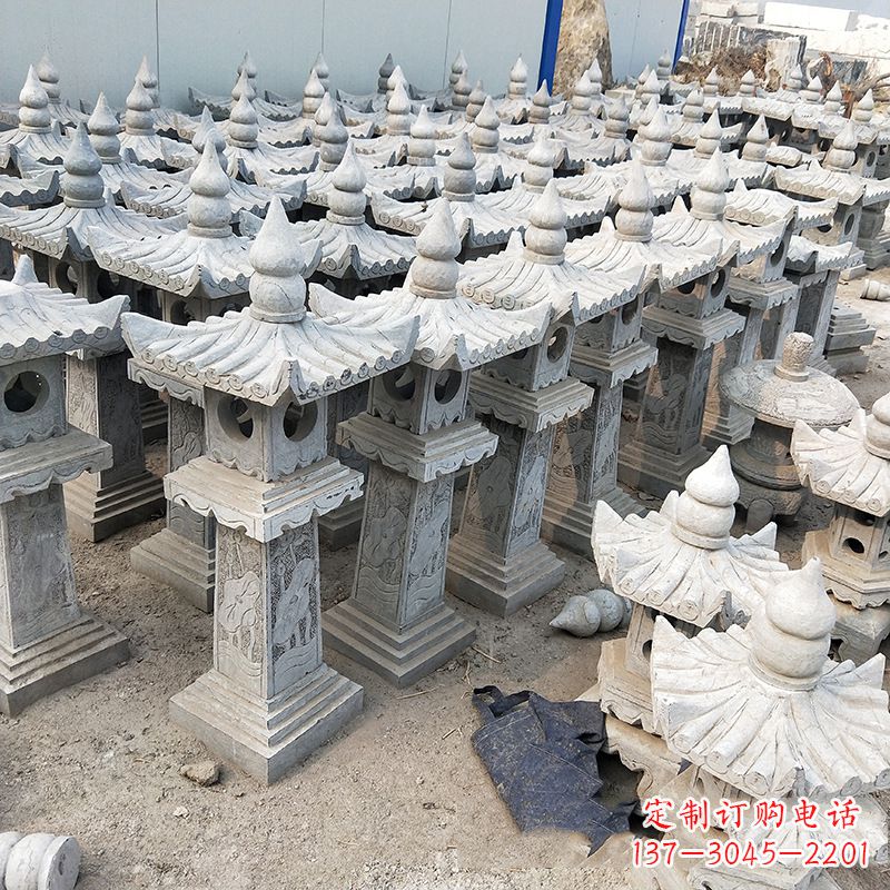 贵州中式青石灯笼雕塑