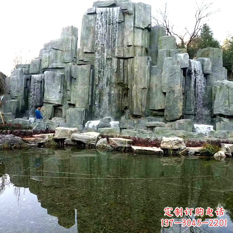 贵州中式园林流水假山雕塑