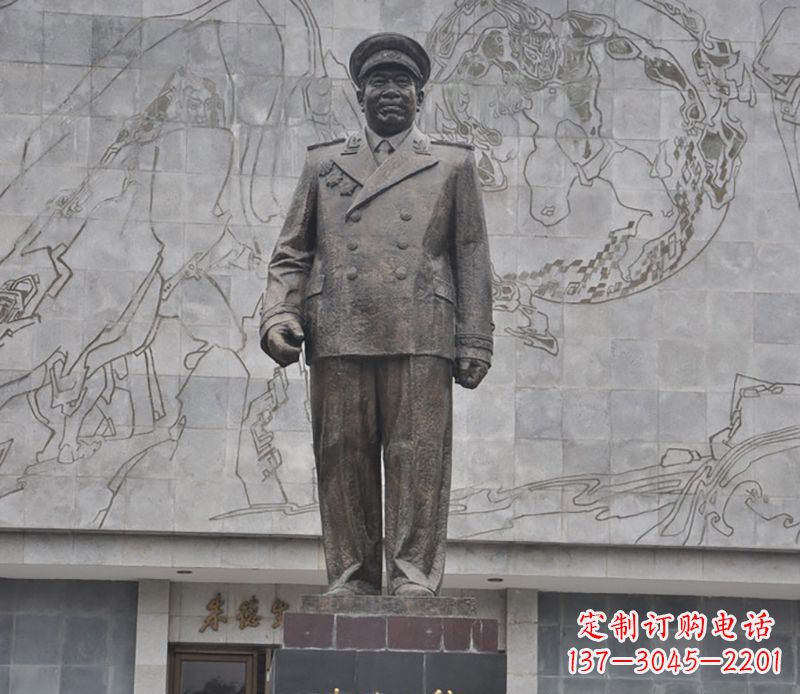 贵州朱德人物铜雕 