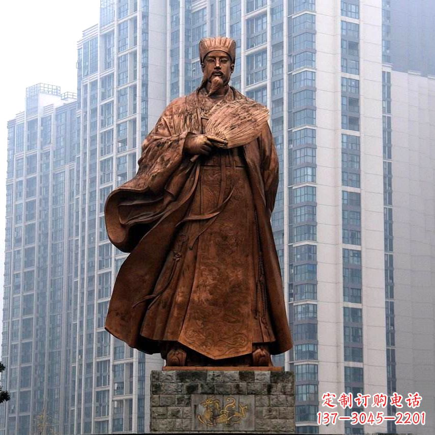 贵州诸葛亮城市景观铜雕像-中国古代著名人物三国谋士卧龙先生雕塑
