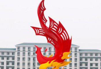 贵州校园不锈钢凤凰浴火雕塑