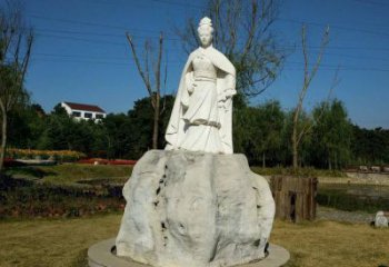 贵州虞姬石雕塑-公园历史名人楚汉时期美女雕像