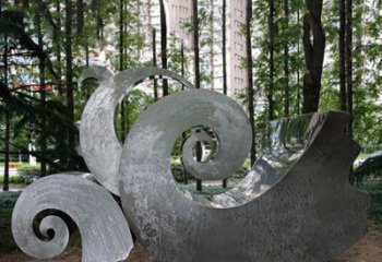贵州园林不锈钢海浪抽象雕塑