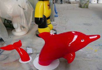 贵州园林广场创意海豚入水出水雕塑摆件
