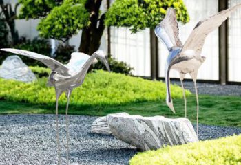 贵州长春不锈钢动物鹤雕塑