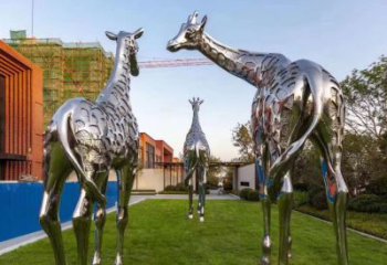 贵州长颈鹿不锈钢雕塑 