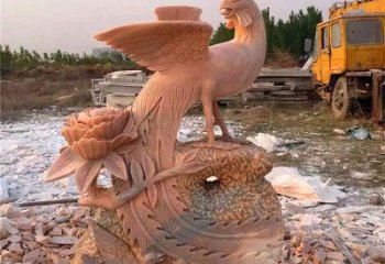 贵州中国古代传说中的瑞鸟凤凰牡丹石雕
