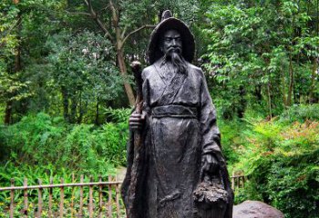 贵州中国古代著名文学家东晋田园诗人陶渊明铜雕塑像