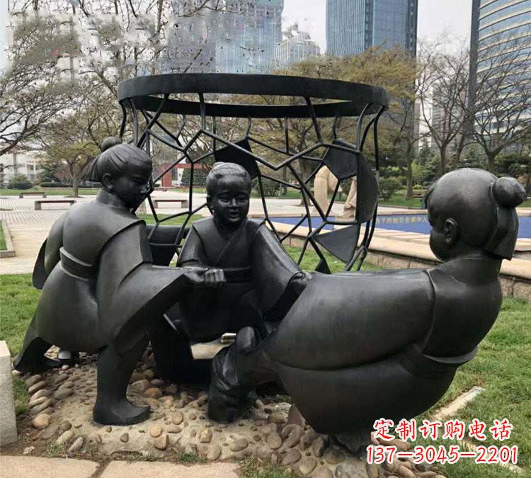 贵州铸铜公园司马光砸缸儿童雕塑