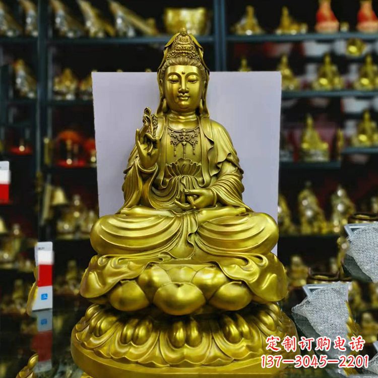 贵州铸铜观音菩萨佛像雕塑