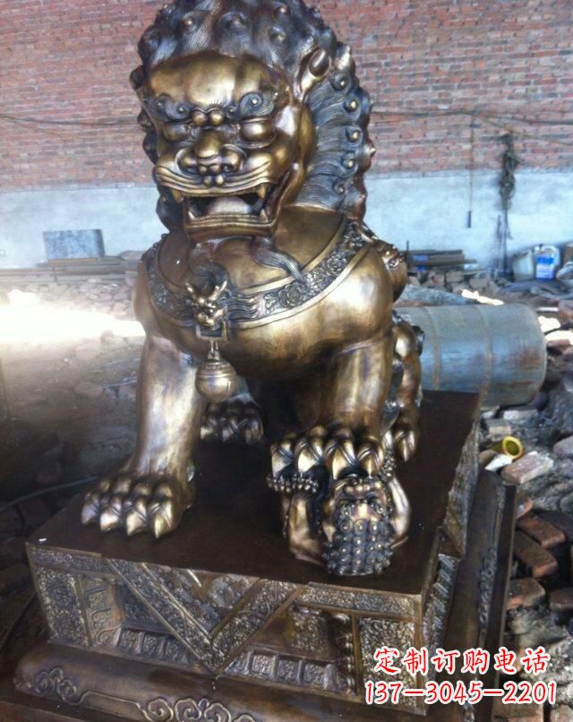 贵州铸铜母子狮子雕塑