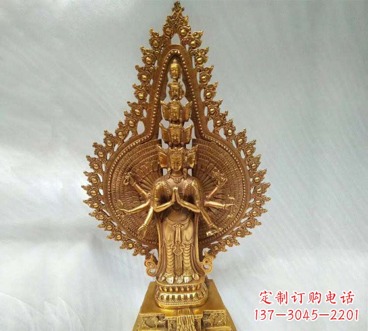 贵州铸铜千手观音寺庙佛像