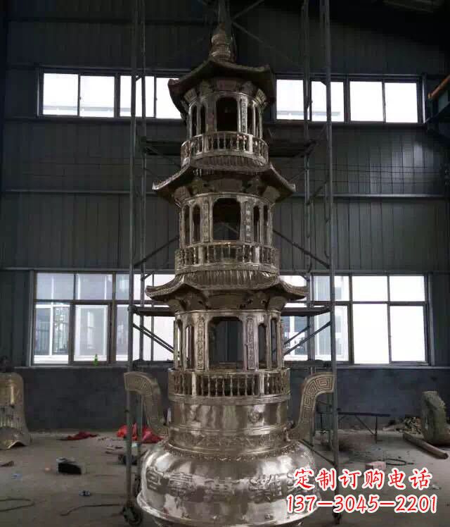 贵州铸铜三层香炉铜雕
