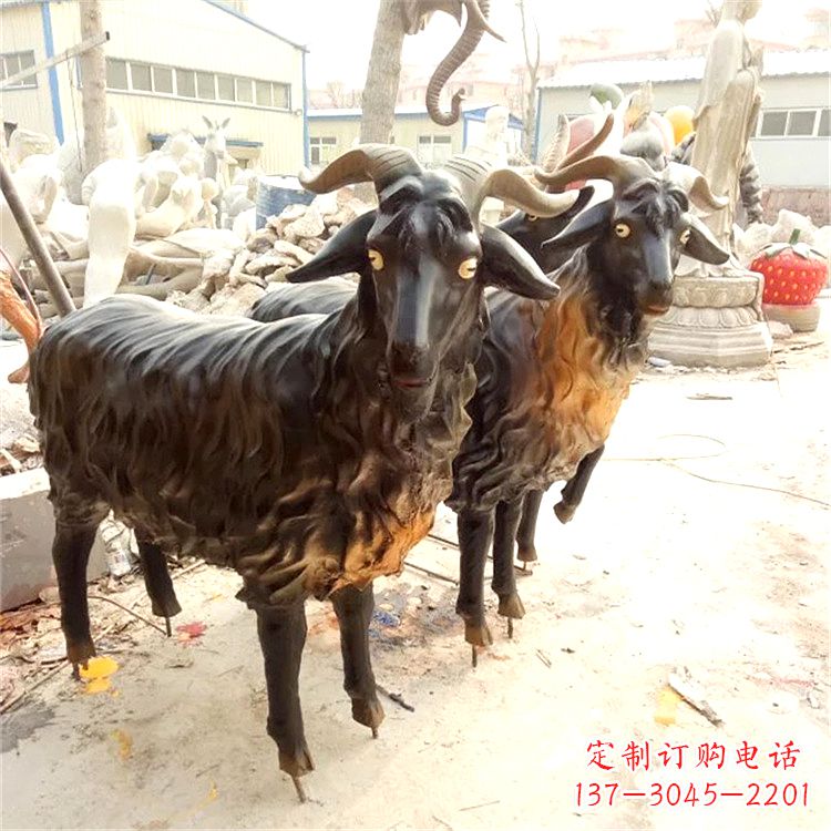 贵州铸铜山羊雕塑