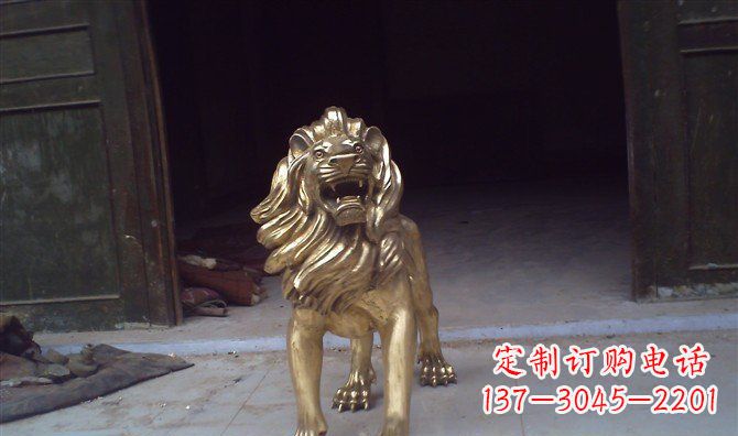 贵州铸铜狮子西洋狮子铜雕