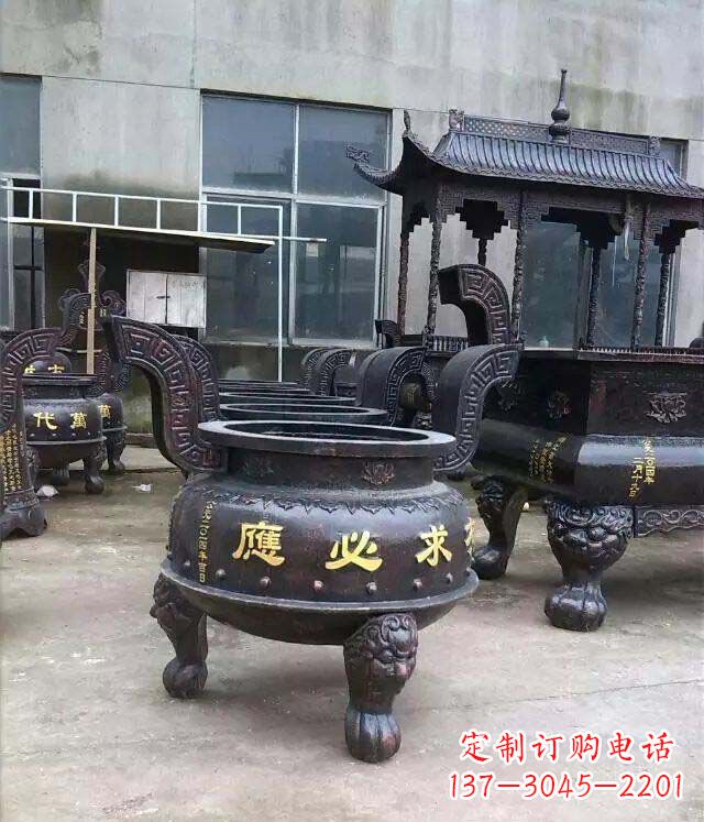 贵州铸铜寺庙香炉铜雕