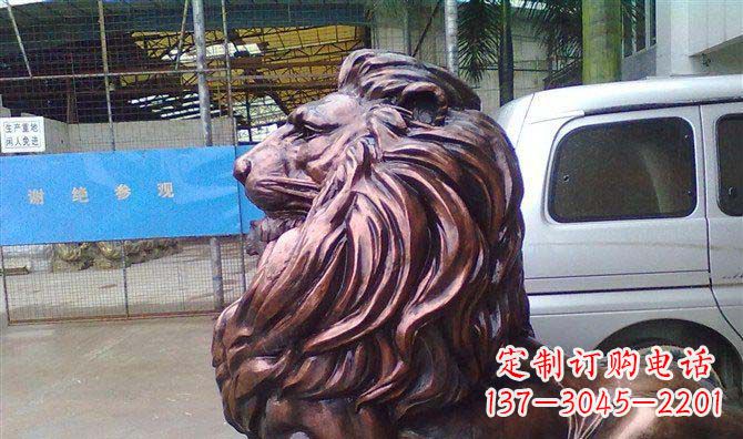 贵州紫铜西洋狮子铜雕 (2)